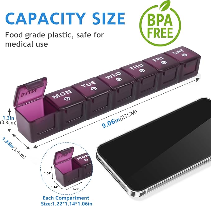 2-Pack Weekly Large Pill Organizer - Image 3