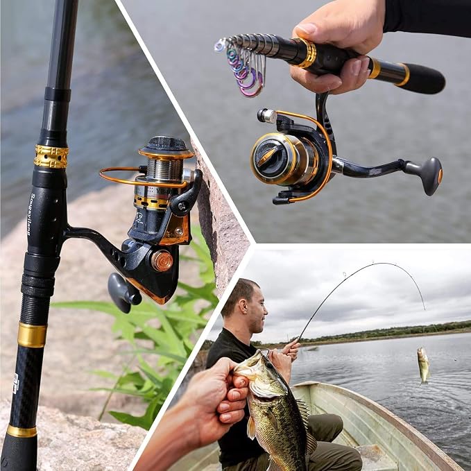 Sougayilang Fishing Rod Reel Combos Carbon Fiber Telescopic Fishing pole - Image 7