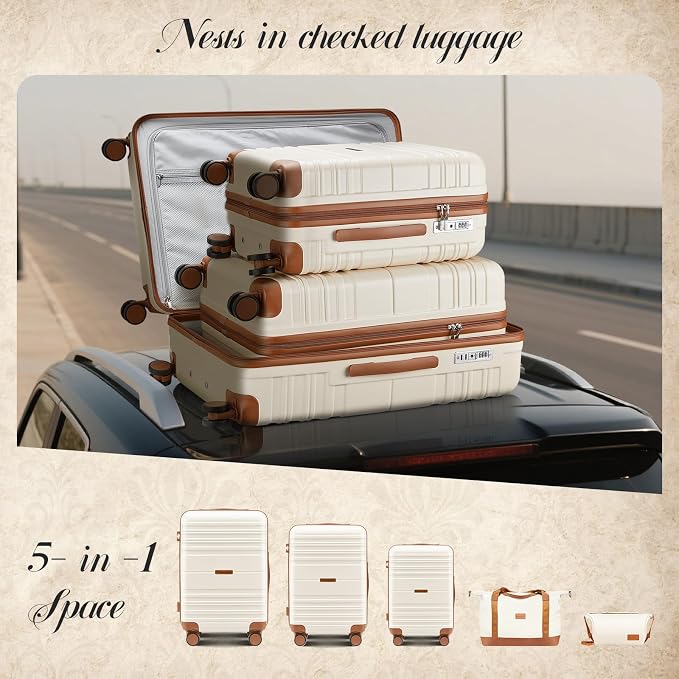 Luggage Sets with spinner wheels, PC+ABS Hard Shell Travel Luggage, Lightweight - Image 6