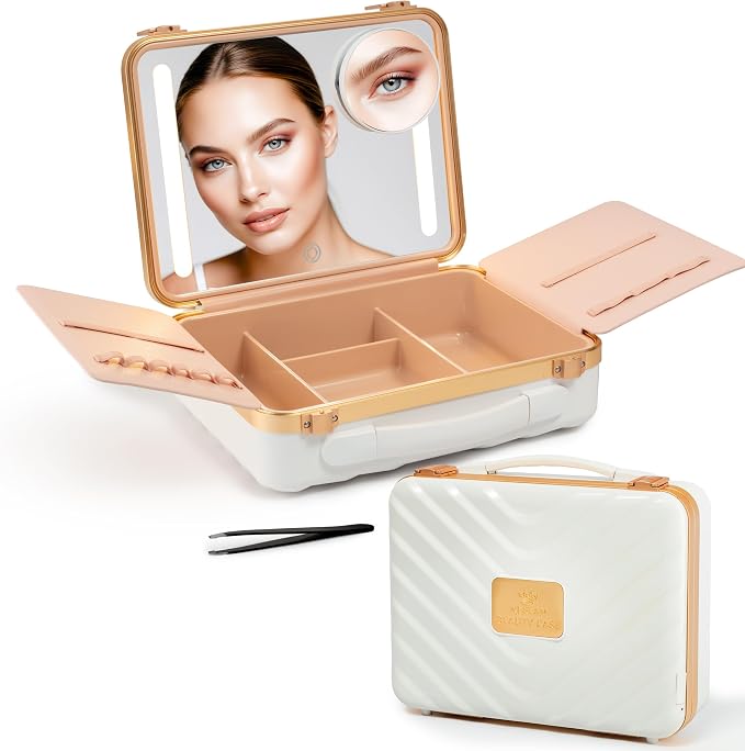 Lighted Makeup Case with Mirror by NJGLAM