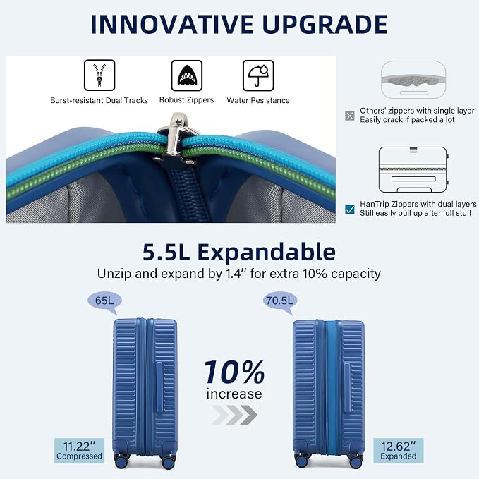 Hard Shell Suitcases Travel Expandable Luggage, 24 Inch Check in Luggage - Image 4