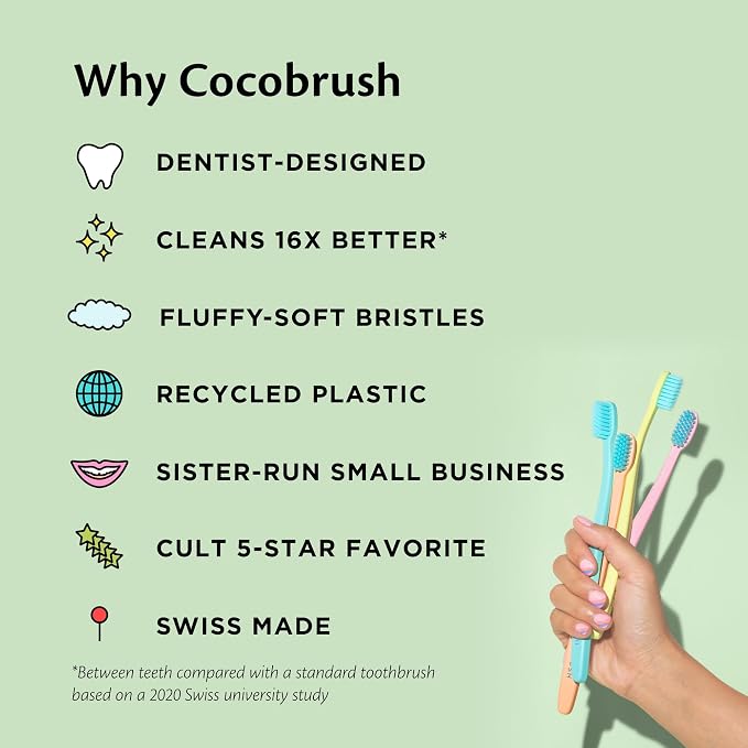 Cocofloss Cocobrush, Ultra-Soft Manual Toothbrush, Dentist-Designed, Gentle on - Image 2