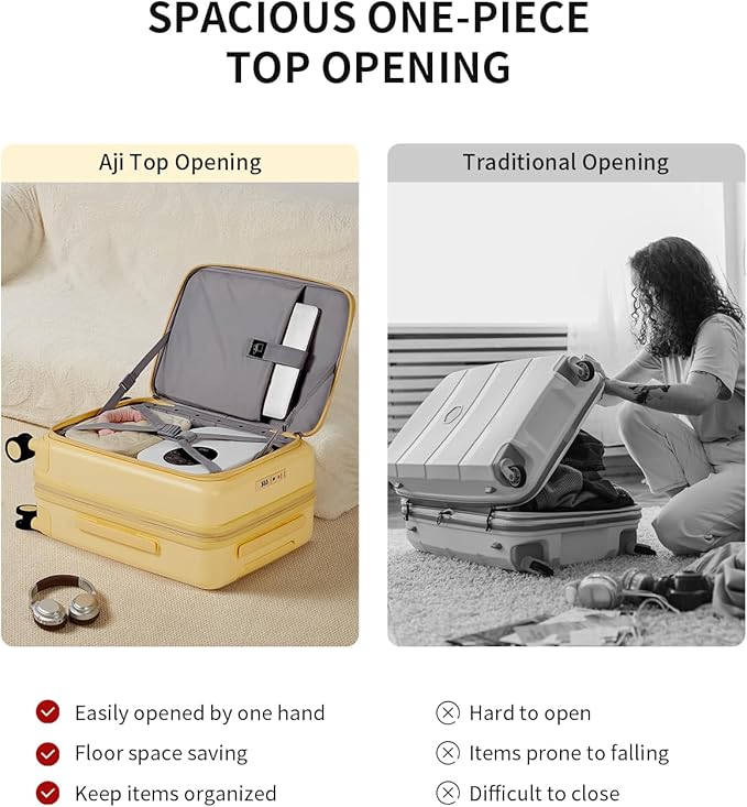aji Expandable Top Opening Carry On Luggage Airline Approved, 20 Inch - Image 4