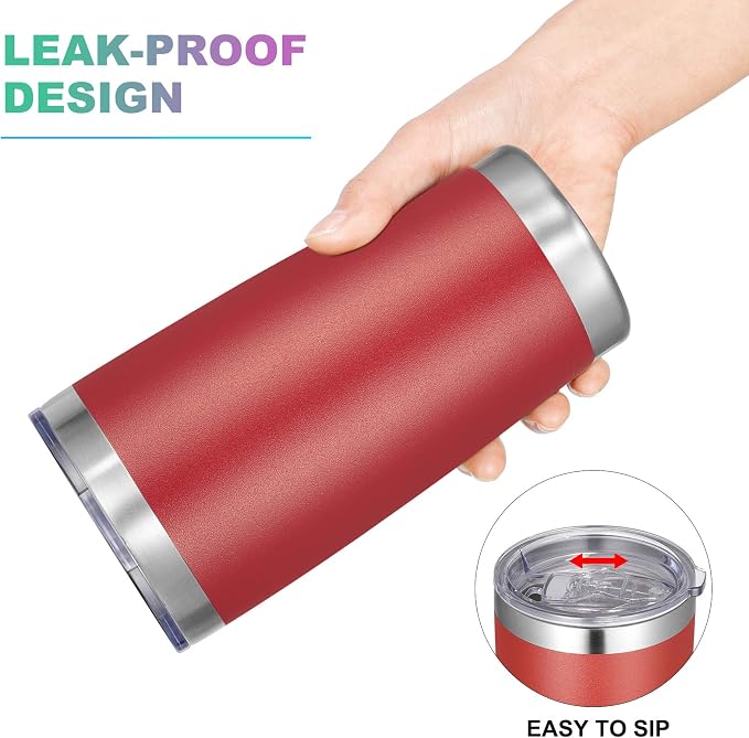 VEGOND 20oz Tumbler with Lid and Straw Stainless Steel Tumbler Cup Bulk Vacuum - Image 3