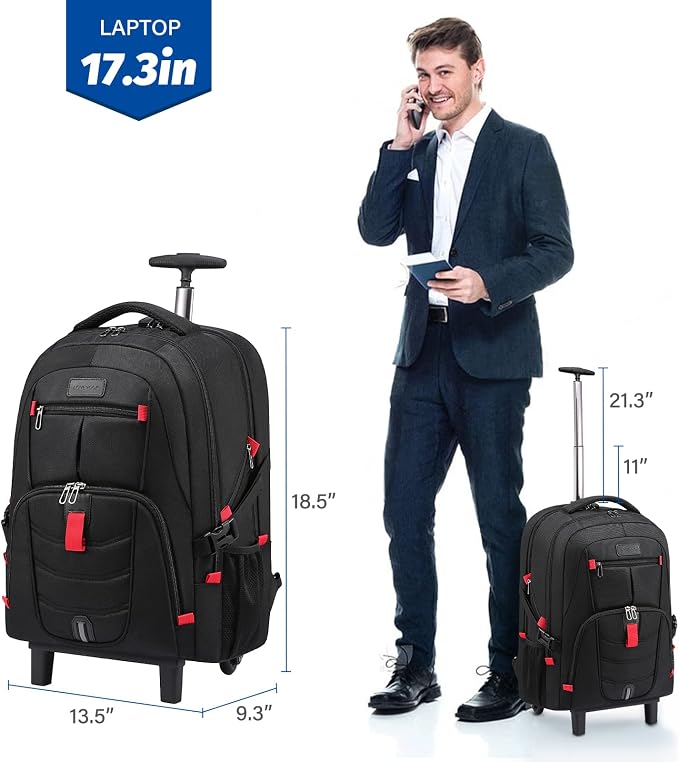 LOVEVOOK Rolling Laptop Backpack - Image 3