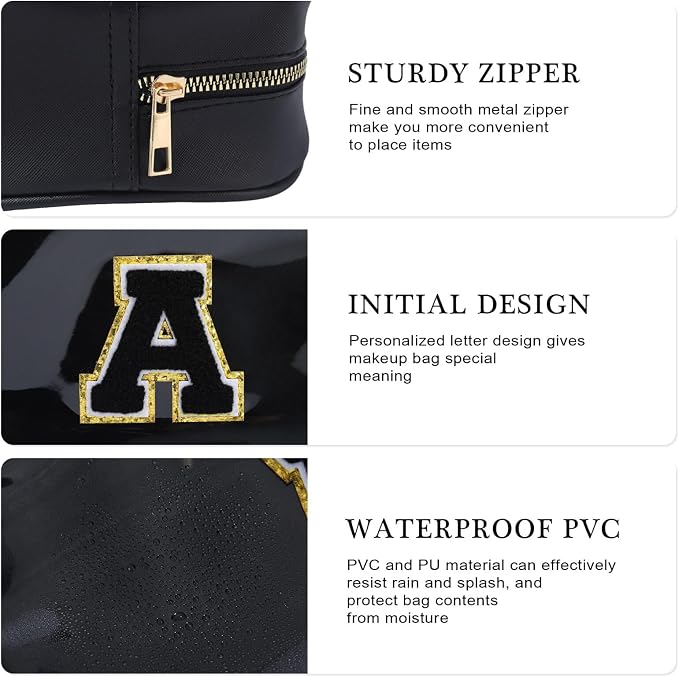 YOOLIFE Initial Travel Makeup Bag Pouch - Image 5
