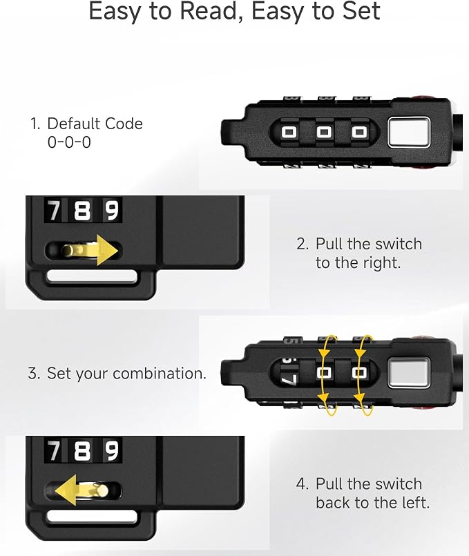 LUGGEX TSA Locks for Luggage, Suitcase Locks TSA Approved, Luggage Locks - Image 8