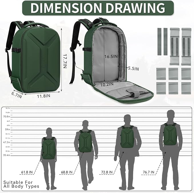TORIBIO Camera Backpack, Hardshell DSLR Photography Camera Bag, Waterproof Hard - Image 3