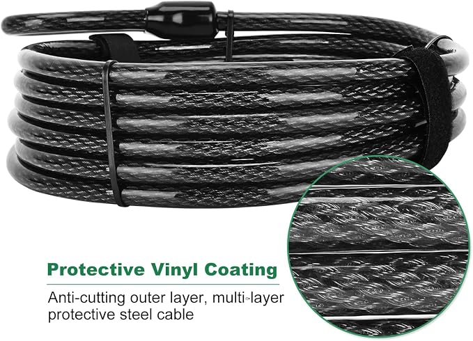 10 ft x 1/2" Heavy Duty Cut-Proof Security Cable | Flexible Vinyl-Coated - Image 2
