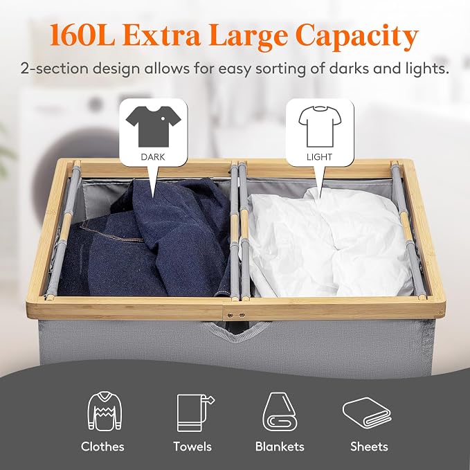 Lifewit 160L Double Laundry Hamper - Image 2