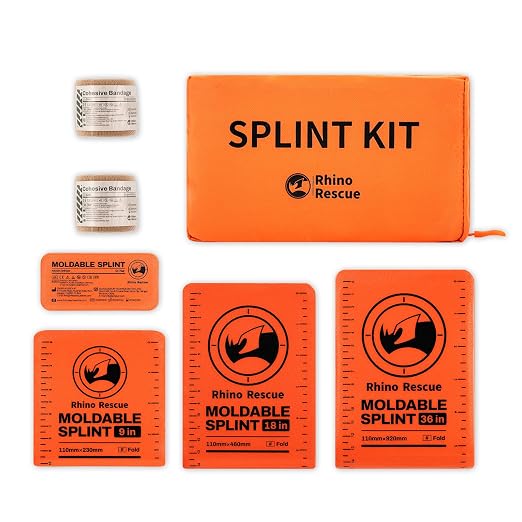 RHINO RESCUE First Aid Splint 36" X 4.3" Orange-Gray, Keep Bones in Position - Image 7