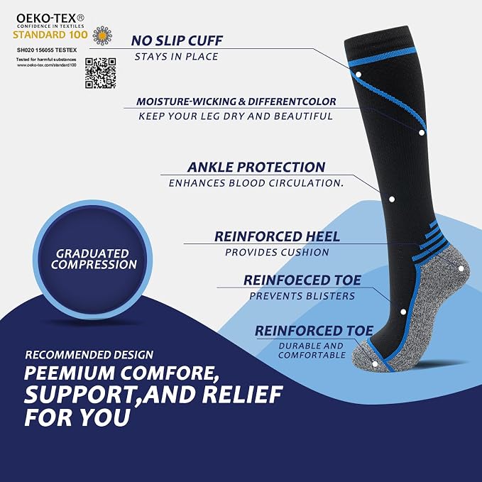 fenglaoda 8 Pairs Compression Socks - Image 2