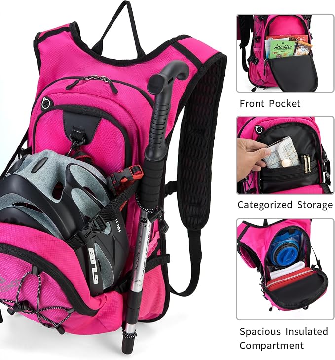 Hydration Backpack Pack with 2L Water Bladder 18L Hiking Backpack Women Men - Image 2