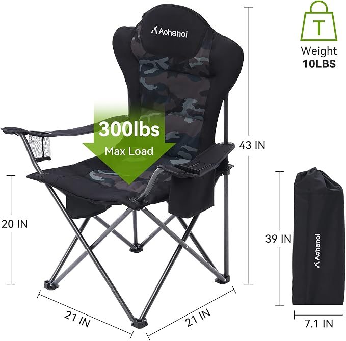 Camping Chairs for Heavy People, Folding Chairs for Outside Outdoor Folding - Image 3