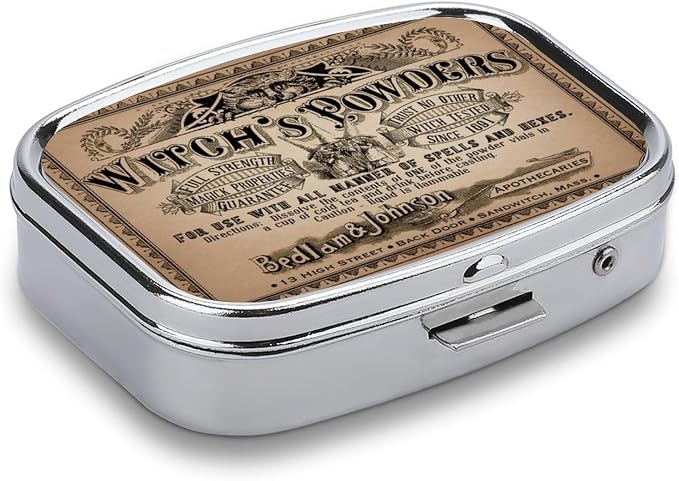 Metal 2 Compartment Pill Organizer Travel Friendly Portable Compact Pill Box - Image 3