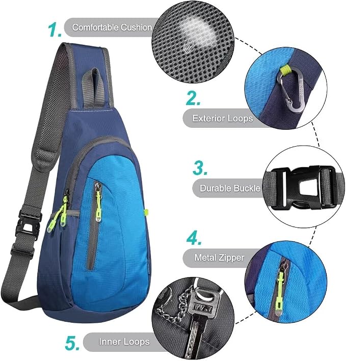 TITECOUGO Small Sling Bag, Lightweight Crossbody Backpack - Image 5