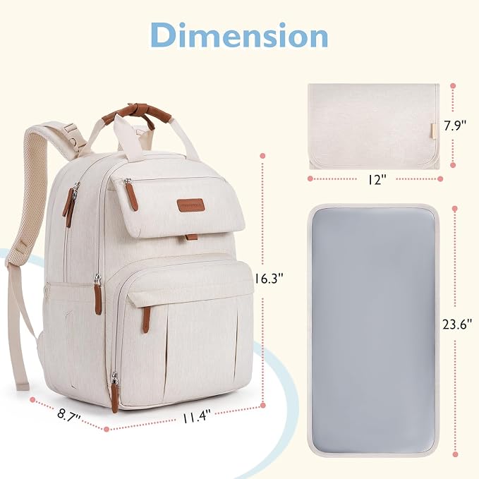 mommore Diaper Bag Backpack, Large Diaper Bag Expandable - Image 5