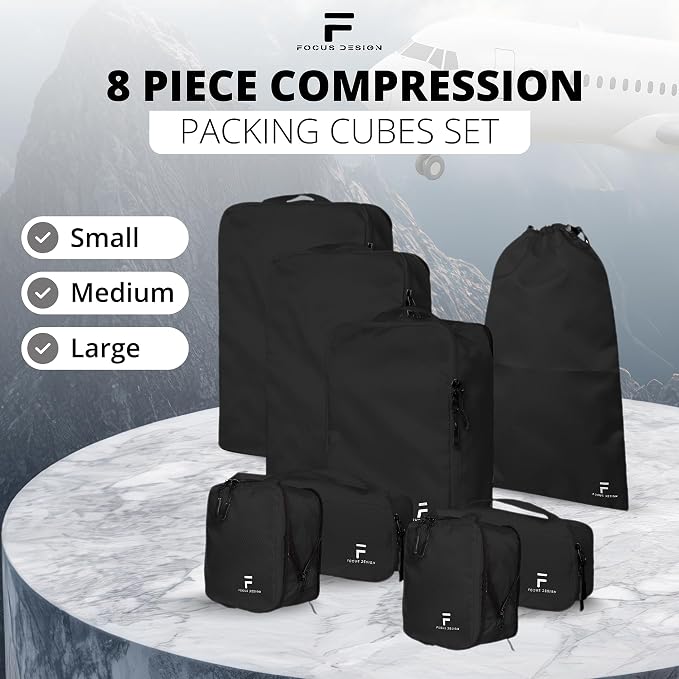 8 Piece Compression Packing Cubes Set - Image 5