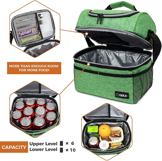OPUX Lunch Box For Men Women, Insulated Large Lunch Bag Adult Work, Double - Image 7