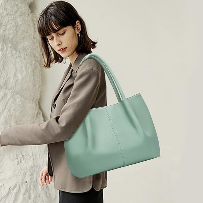 KKXIU Tote Bag for Women Vegan Leather Shoulder Purse Large Capacity Travel Bag - Image 3