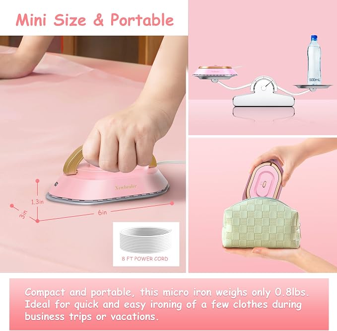 Newbealer Travel Iron with Global Voltage, 100-240V Mini Dry Iron - Image 5