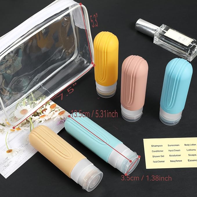 Travel Bottles for Toiletries, 5 Pack TSA Approved Travel Size Containers - Image 6