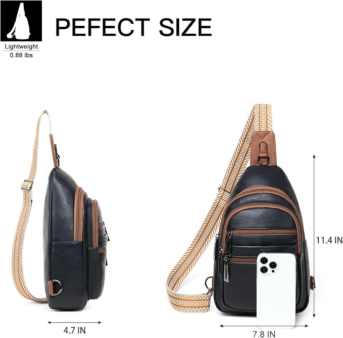 Sling Bag for Women Crossbody Fanny Pack Belt Bag Sling Purse Vegan Leather - Image 3