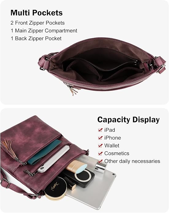 MASINTOR Crossbody Purses for Women, Adjustable Strap Shoulder Bag - Image 3