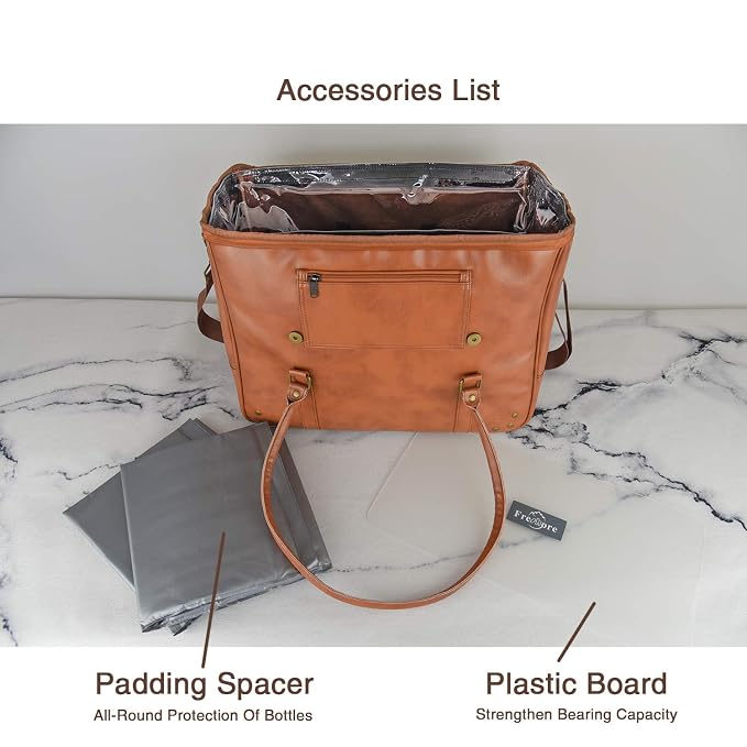 Freshore® 6 Wine Bottles Carrier Leather Bag - Image 7