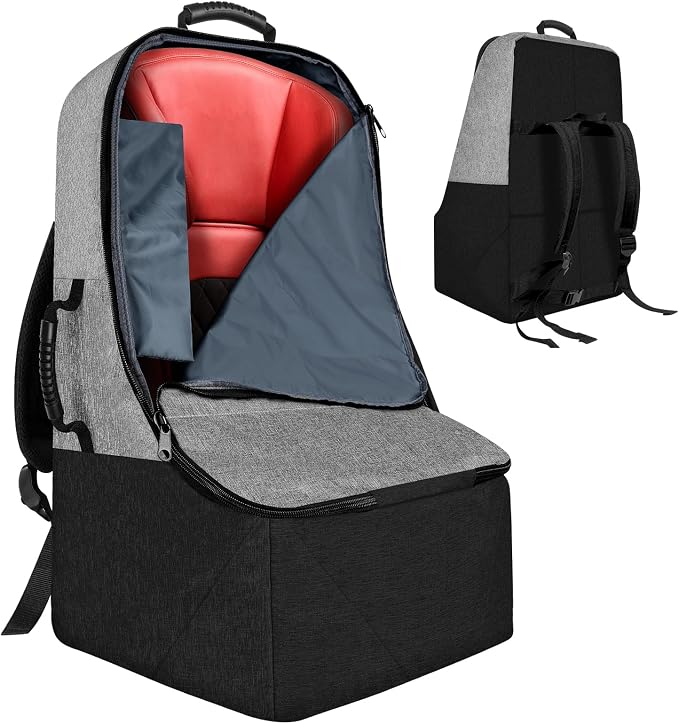 Padded Car Seat Travel Bag for Airplane, Heavy Duty Backpack for Air Travel by ZRRAJOY