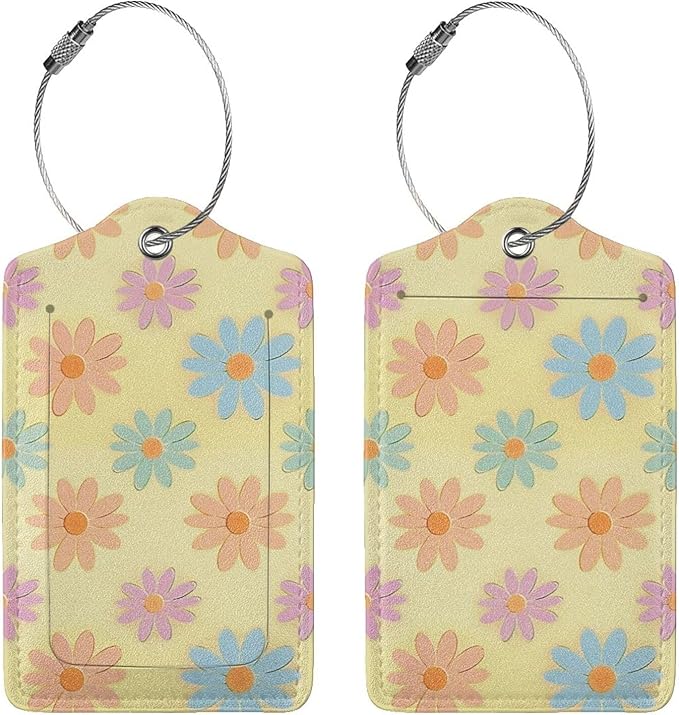 Flowers Leather Luggage Tag - Image 3