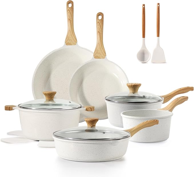 SENSARTE Nonstick Ceramic Cookware Set 16-Piece, Healthy Pots and Pans Set by SENSARTE