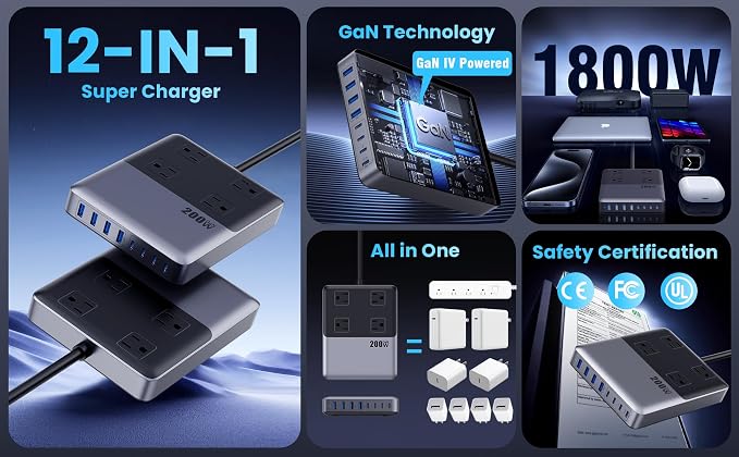12-in-1 Charging Station USB-C Power Strip - Image 8