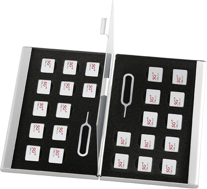 Aluminum SIM Card Case, 26Slots Ultrathin SIM Card Holder, Fit by Unknown