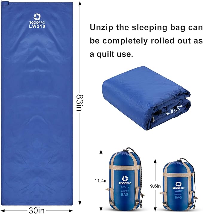 ECOOPRO Warm Weather Sleeping Bag - Image 3