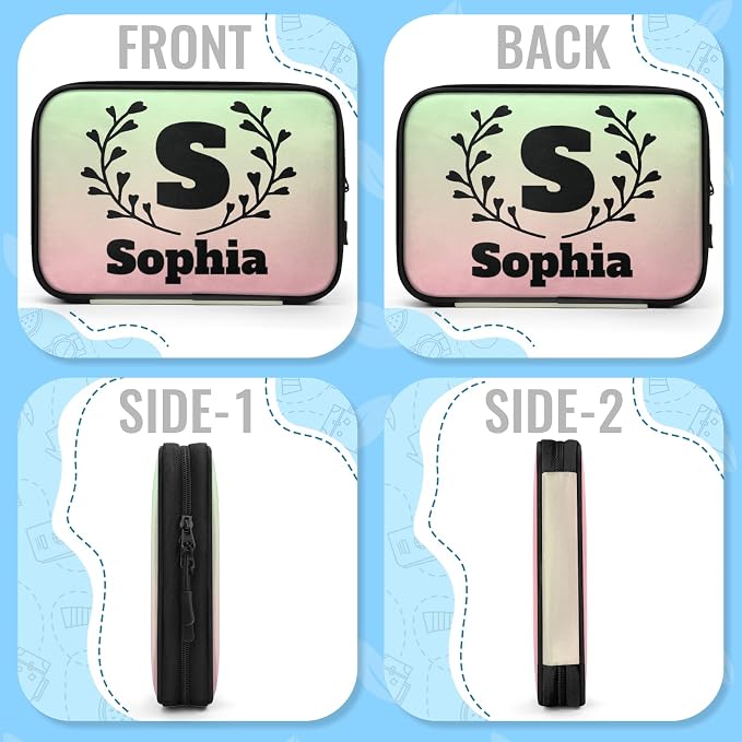 Custom Electronics Organizer Travel Case Personalized Name Initials Cable - Image 6