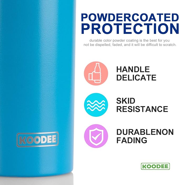 koodee Tumbler with Lid and Straw-20 oz Stainless Steel Vacuum Insulated Water - Image 5