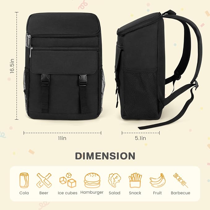 Backpack Cooler, 30 Cans Insulated Lunch Backpack - Image 5