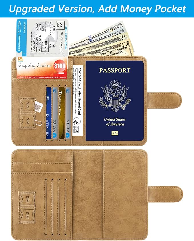 Passport Holder Cover Wallet RFID Blocking Leather Card Case Travel Accessories - Image 4