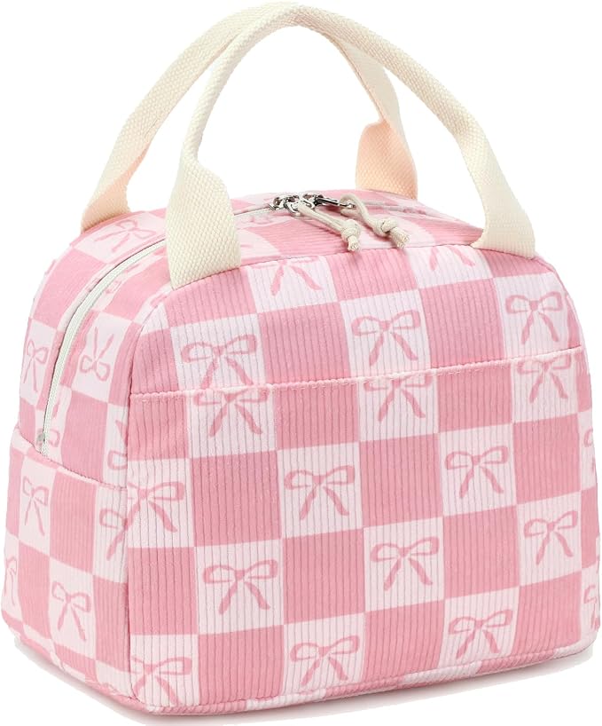 Bluboon Lunch Bag for Women Men Cute Corduroy Lunch Tote Bags Reusable - Image 8