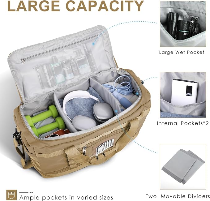 ETRONIK Travel Bag for Men Women, Gym Bag & Tactical Duffle Bags for Travel - Image 2