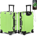Krute Aluminum Frame Carry On Luggage 20 Inch Zipperless Luggages USB Charger by Krute