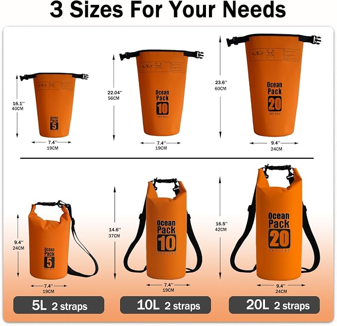 Dry Bag Waterproof Backpack 5L/10L/20L/30L Roll Top Waterproof Bag, Floating - Image 2