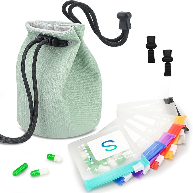 Weekly Travel Pill Organizer Pouch by Timueetech