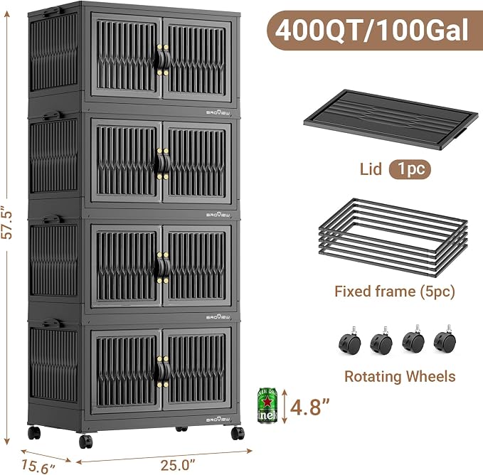 BROVIEW 400Qt Stackable Storage Bins - Image 2