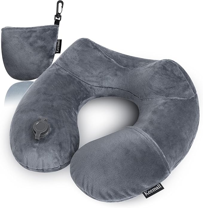 Inflatable Travel Pillows for Airplanes, Easy Blow Up Inflatable Travel Neck by Keemall