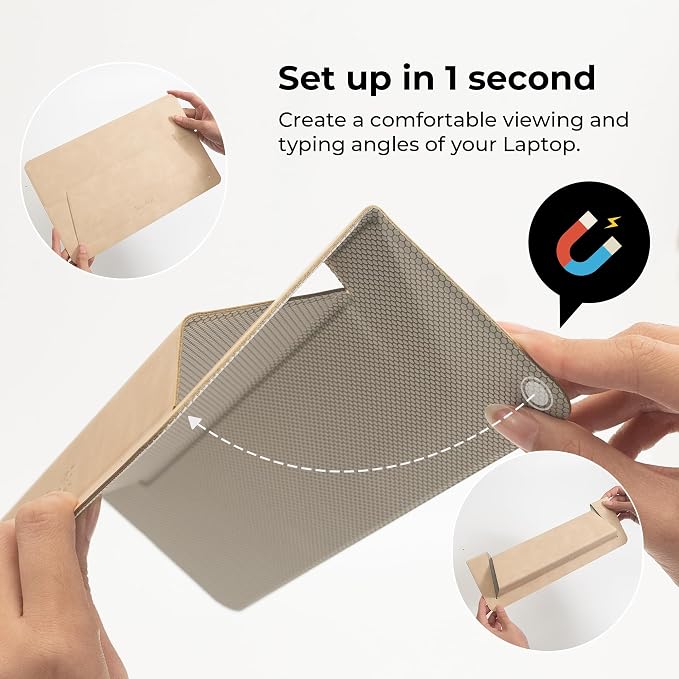 SenseAGE Laptop Stand for Desk, Ergonomic Notebook Stand, Foldable & Portable - Image 4