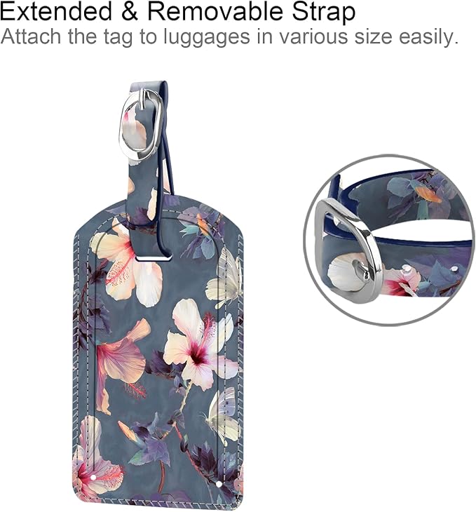 FINTIE 2 Pack Luggage Tags, Leather Name ID Labels - Image 3