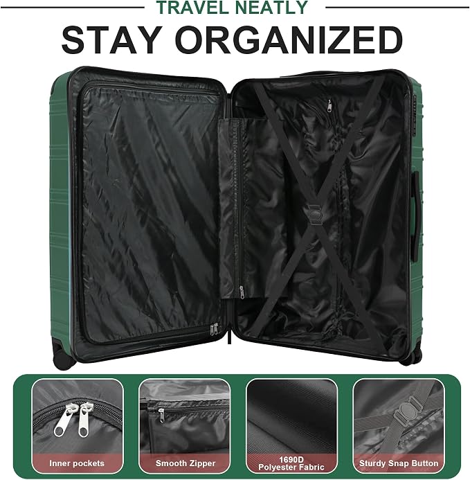 Luggage Sets 4 Piece, ABS PC Lightweight Suitcases - Image 5