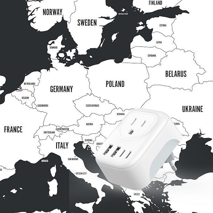 European Travel Plug Adapter, International Plug Adapter - Image 6